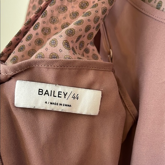 Bailey 44 Dress Size 4 Medallion Polka Dot Print Ruffle Sheer Long Sleeve - Picture 3 of 7